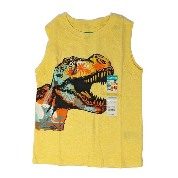 Garanimals Yellow Tropical T-Rex Graphic Muscle Tank Toddler Size 3T - Picture 1 of 8